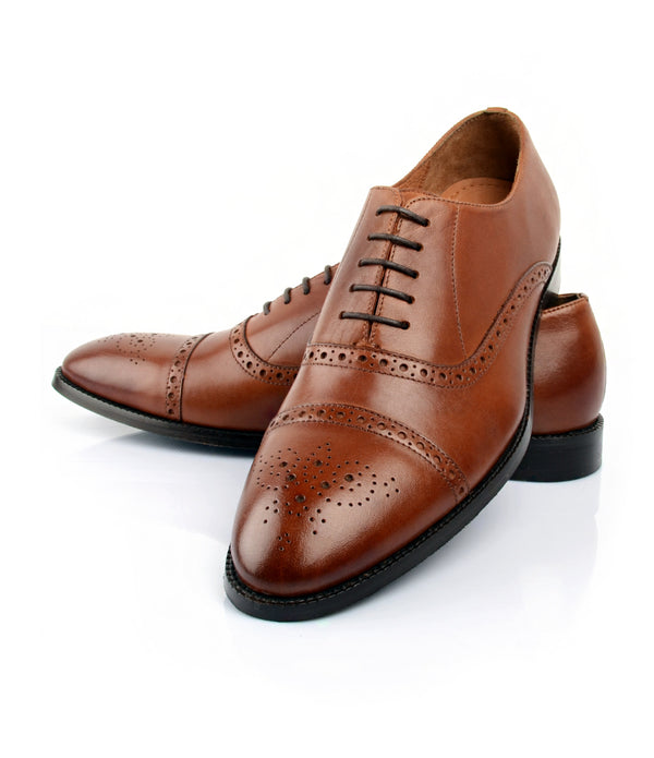 Cap Toe Chestnut Brown Leather / 10