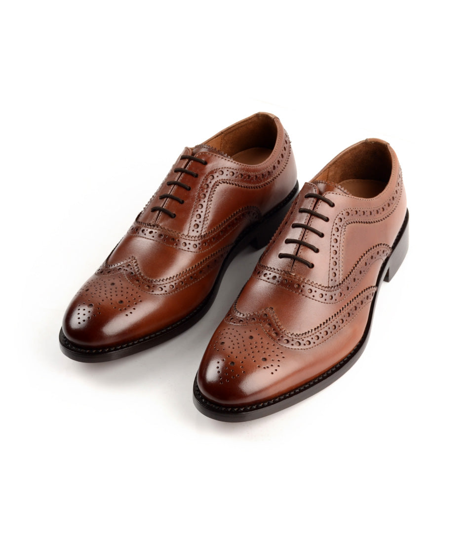 Pelle Santino - Goodyear Welted Full Brogue Oxfords Cognac | Best ...