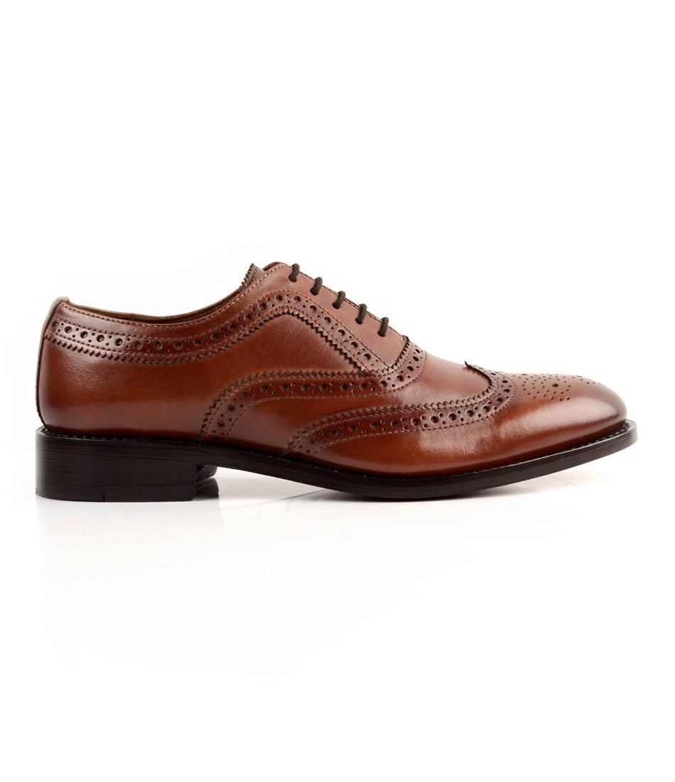 Pelle Santino - Goodyear Welted Full Brogue Oxfords Cognac | Best ...