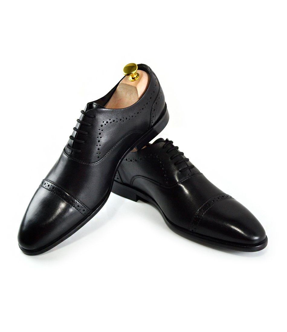 Cap Toe Oxfords - Black – The Dapper Man