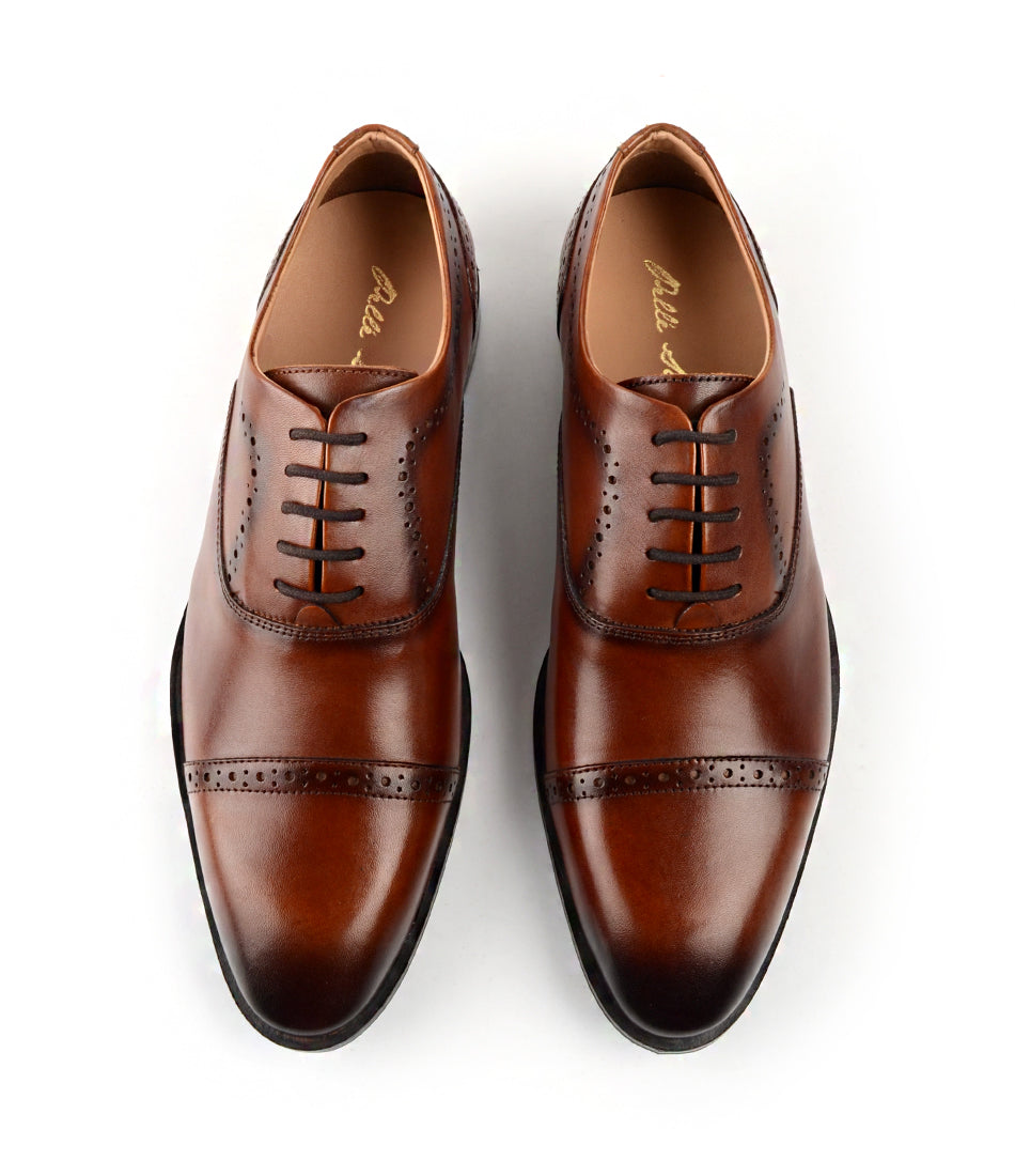 Cap Toe Oxfords - Cognac – The Dapper Man