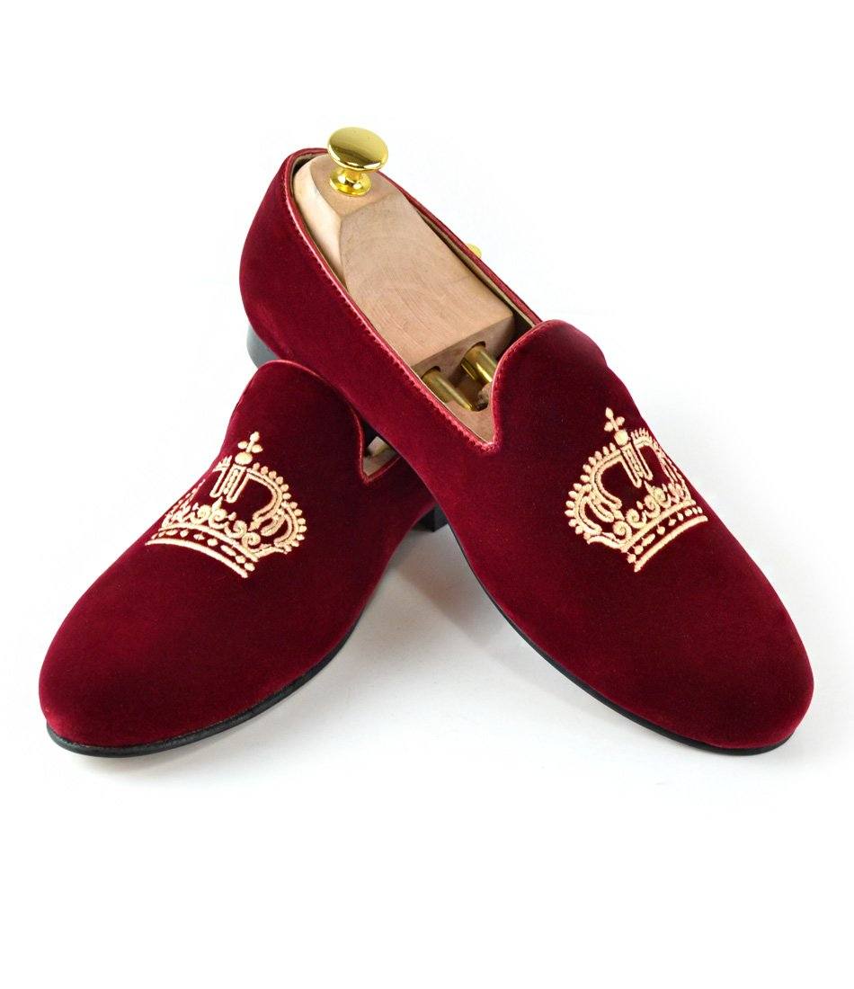 maroon velvet shoes