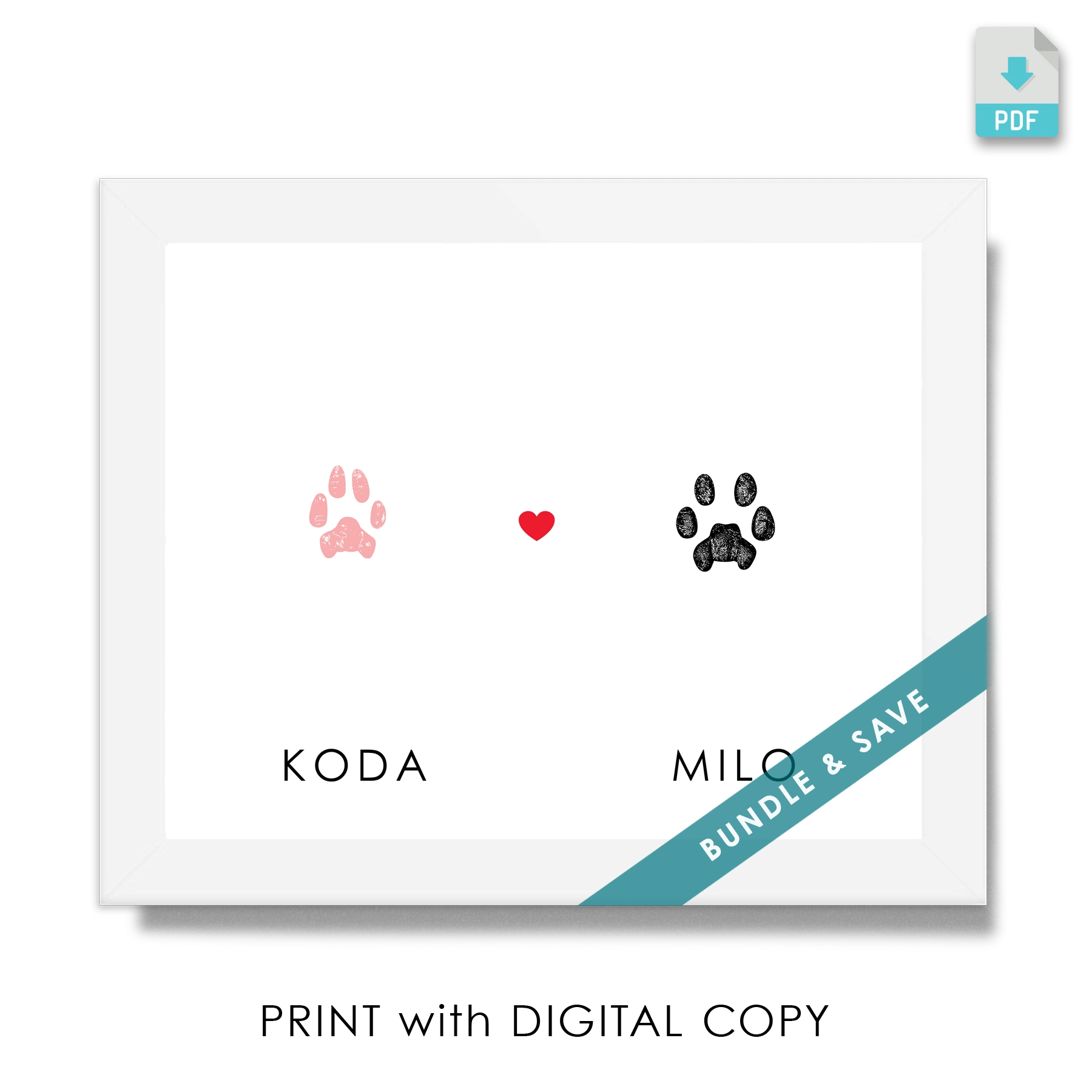 Paw Prints for Multiple Pets + Digital File
