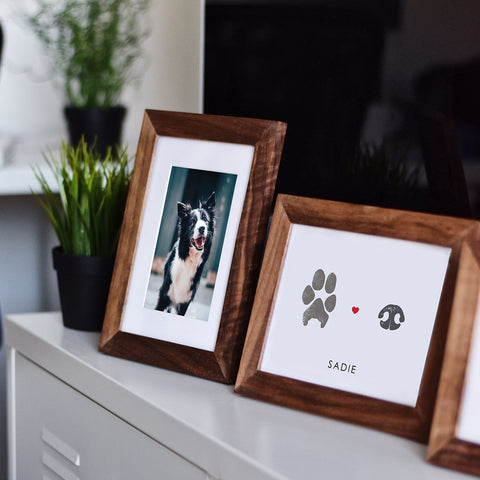 Paw and nose print personalized pet gift keepsake in frame