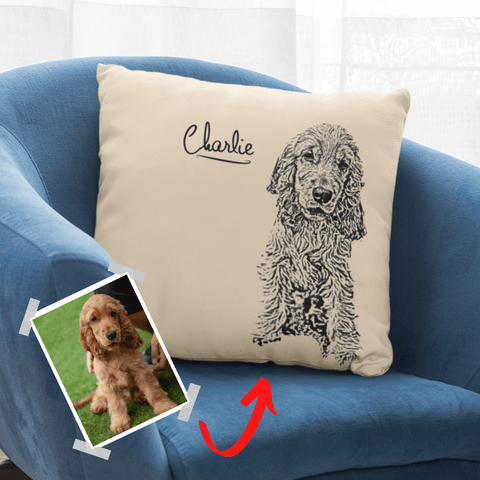 goodbarks custom dog illustration pillow
