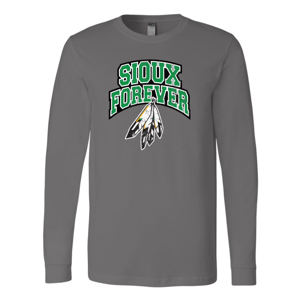 Washed Logo Sioux Forever Long Sleeve Shirt Fighting Sioux Forever 8383