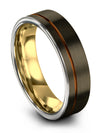 Matching Promise Band Gunmetal Tungsten Ring Gunmetal Bands 6mm Birth Day Gift - Charming Jewelers