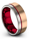 18K Rose Gold Ring for Man Wedding Tungsten Carbide 18K Rose Gold Black Rings - Charming Jewelers