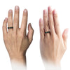 Matte Gunmetal Man Wedding Ring Mens Gunmetal Tungsten Rings Promise Rings - Charming Jewelers