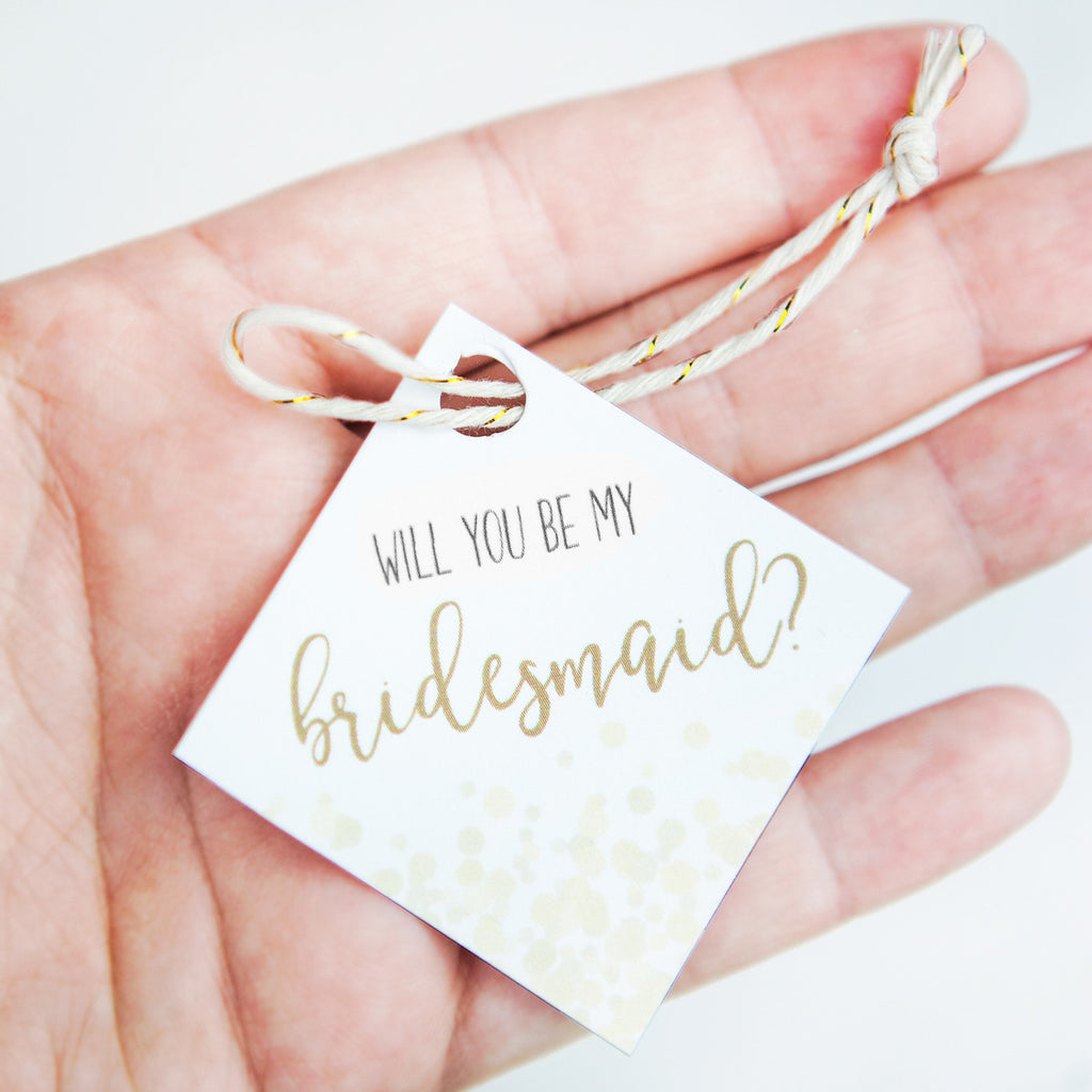 Foxblossom Co. Glitter Champagne Bridesmaid Proposal