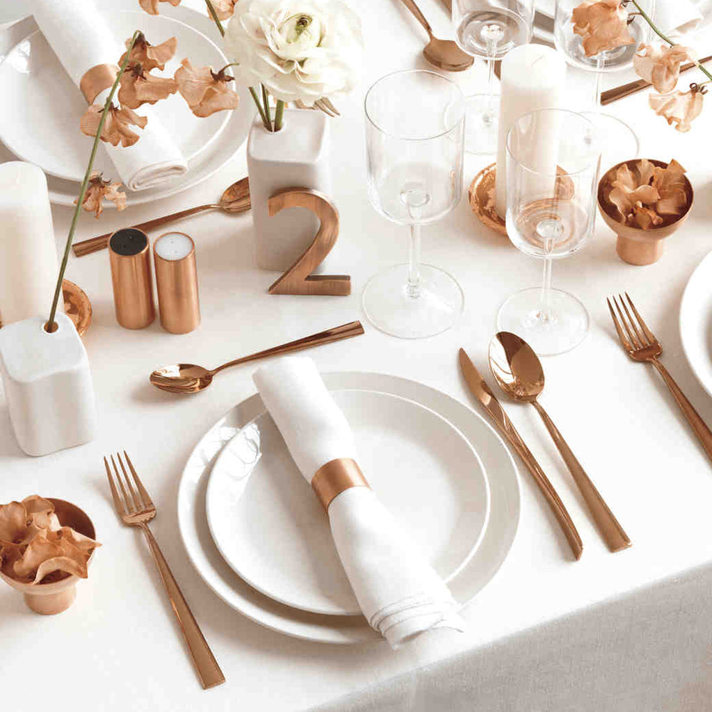 Copper and White Wedding Decor | Jonny Valiant | Martha Stewart Weddings