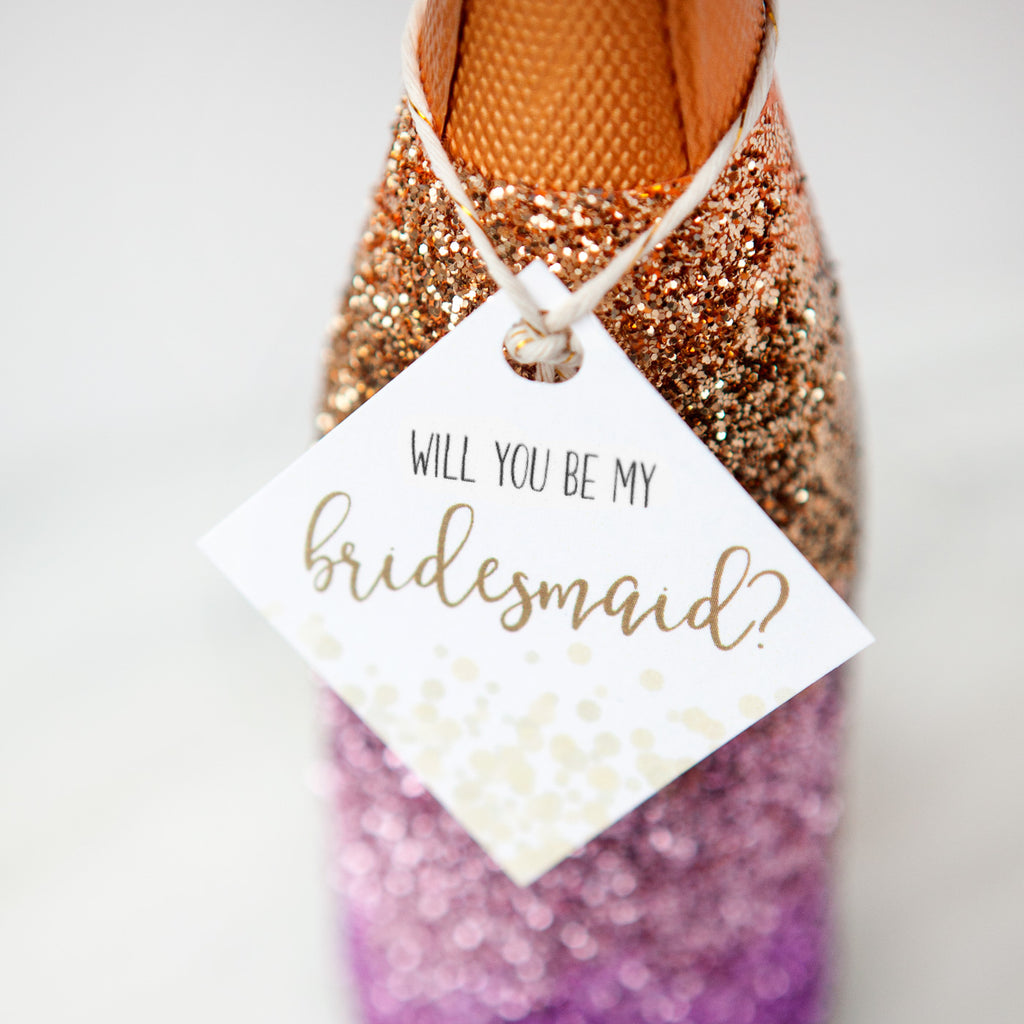 Foxblossom Co. Glitter Champagne Bridesmaid Proposal