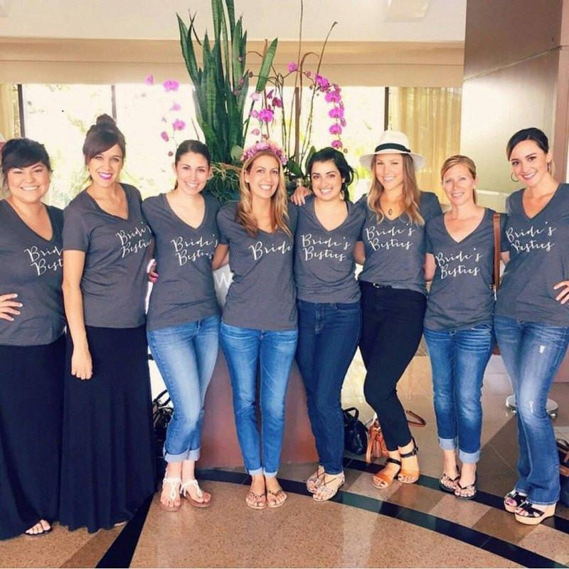 bridesmaids shirts for wedding day