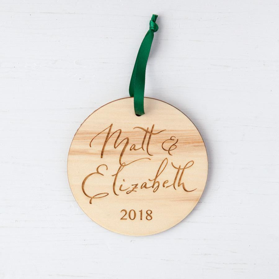 personalized ornaments newlyweds