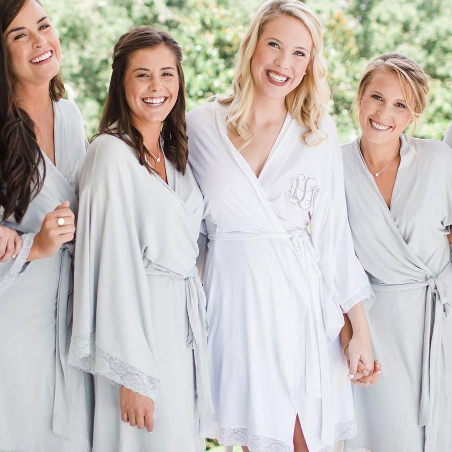 grey bridesmaid robe