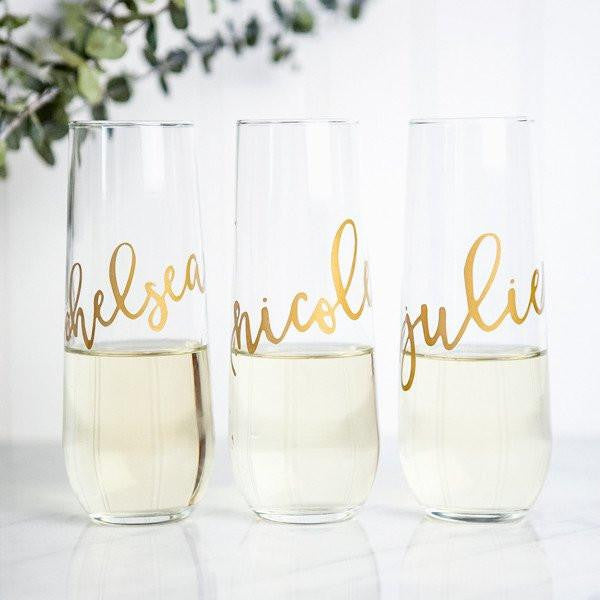 custom champagne glasses