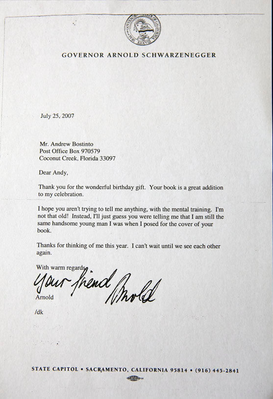 Arnold Schwarzenegger’s Letter