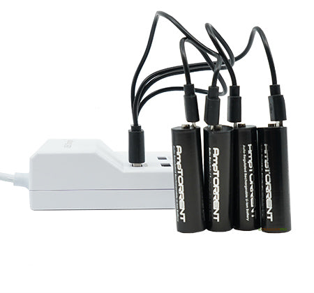 4 x Piles AA Rechargeable via USB Type-C Lithium-Ion Liban