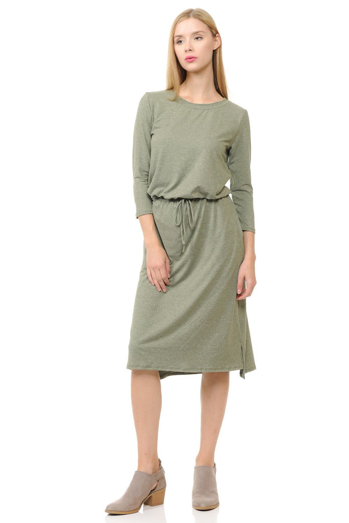 midi dress with elastic waist