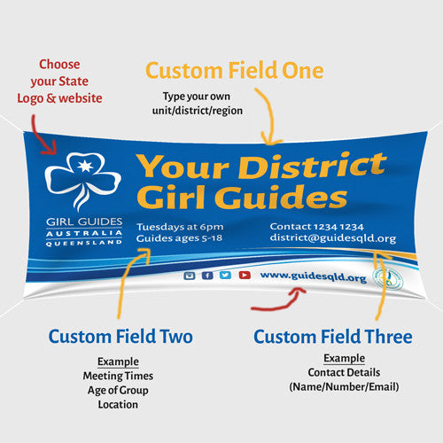 Small Girl Guides Canvas  Banner  Design 2 GGQ Guide 