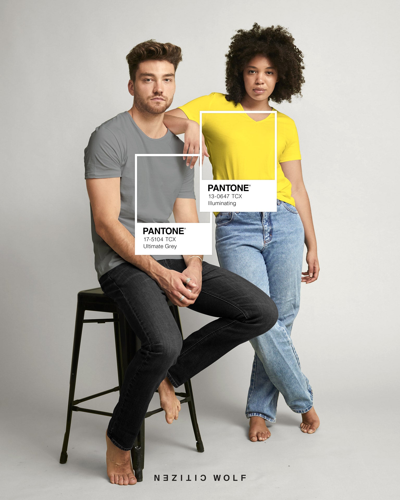 Citizen Wolf x Pantone COTY21 - Ultimate Grey & Illuminating Yellow Tshirts for him and her
