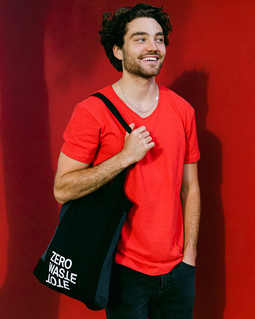 The Relaxed Short Crew Mens Magic Fit® Tee in limited edition Carmine Red | Citizen Wolf