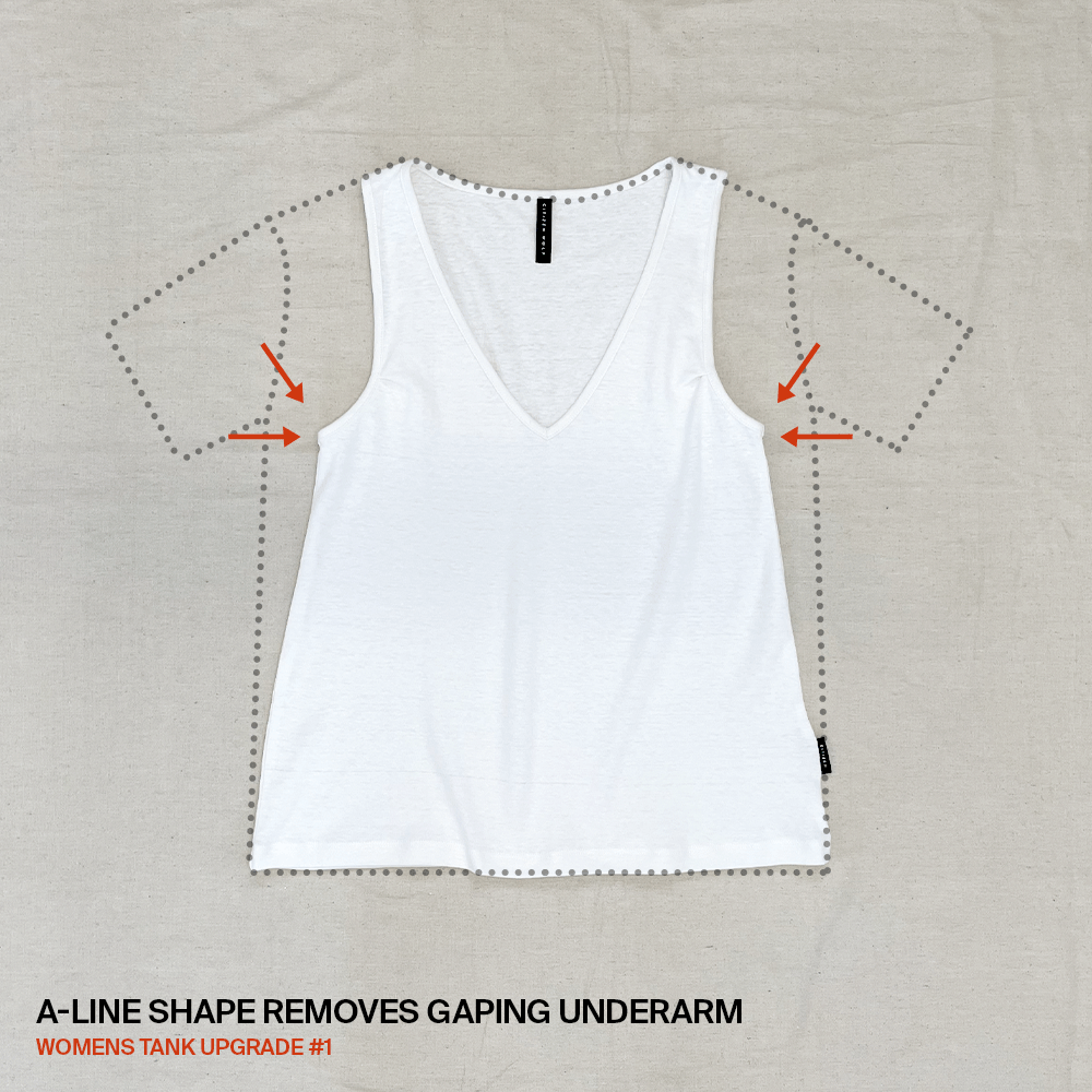 The Upgraded Womens Tank | A-Line Shape Removes Underarm Gaping