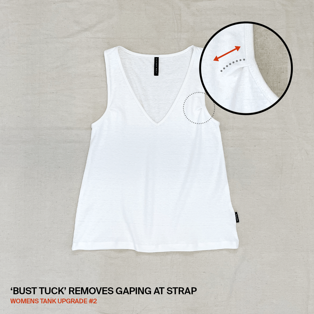 The Upgraded Womens Tank | 'Bust Tuck' Removes Gaping at Strap