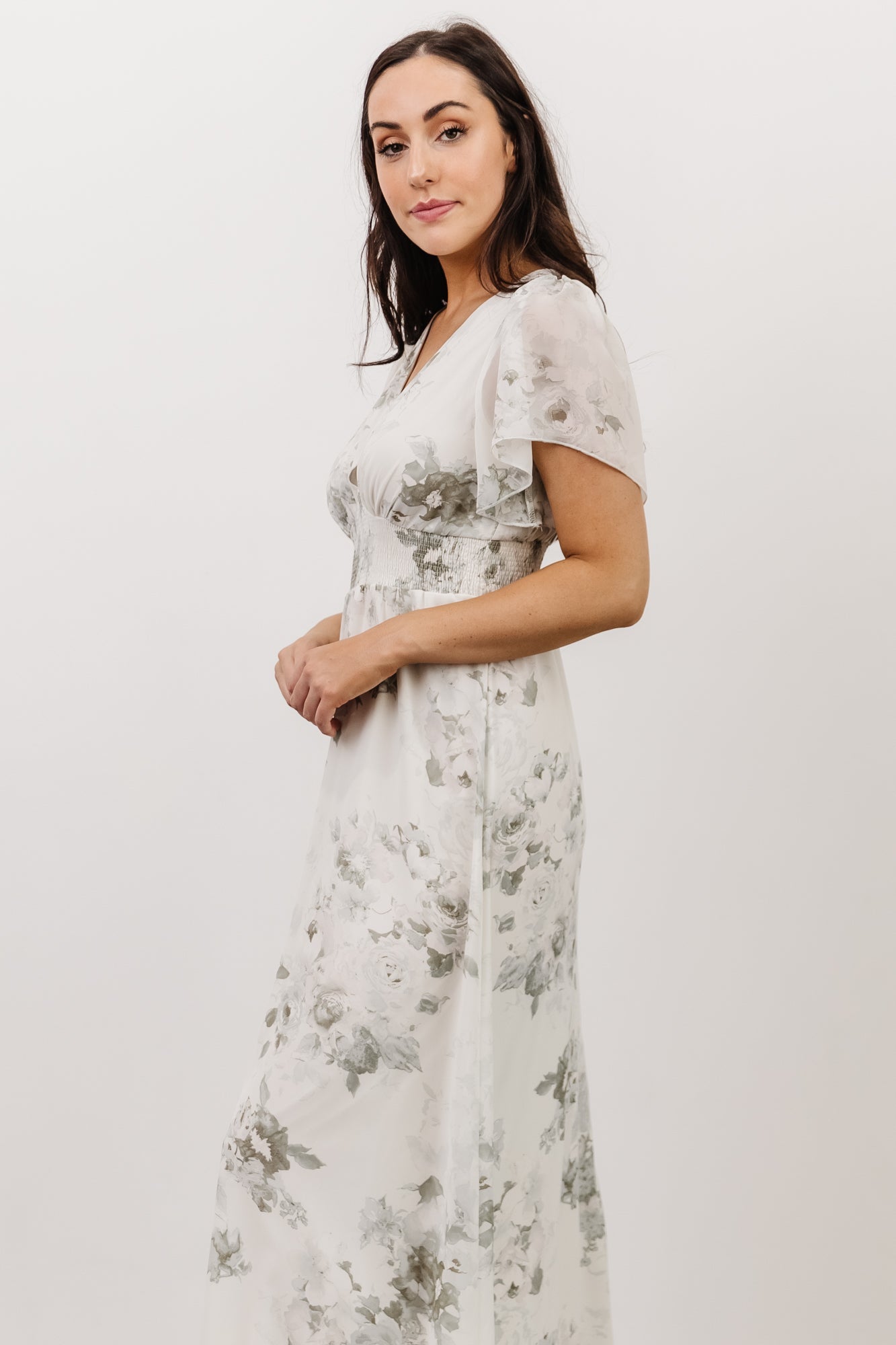 Alexandria Smocked Maxi Dress | Dusty Sage Floral | Baltic Born