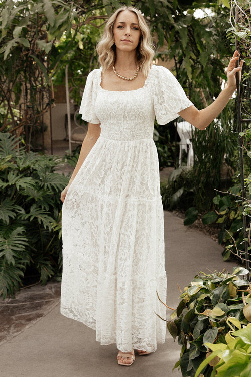 Aphrodite Lace Maxi Dress, Off White