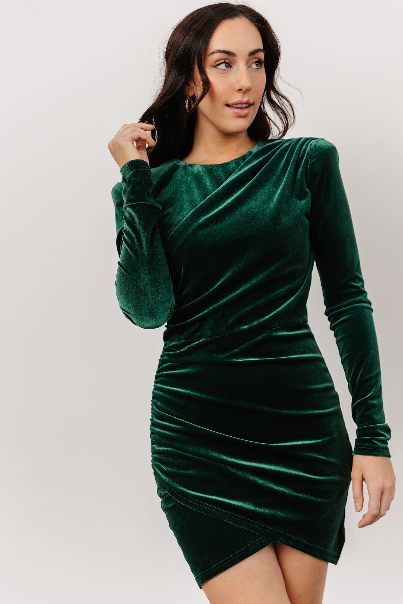 Ava Velvet Mini Dress | Green | Baltic Born