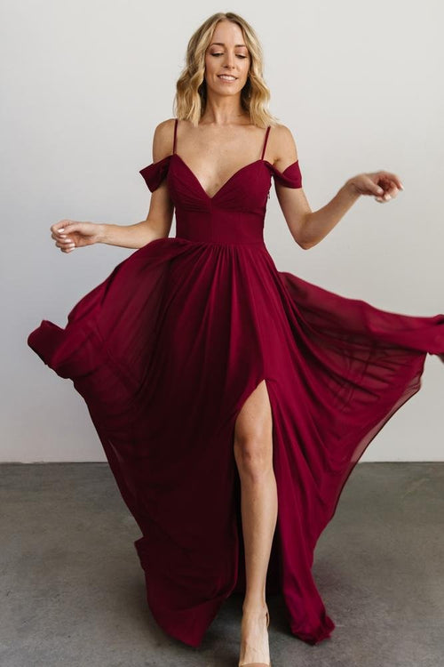 Bianca Lace Maxi Dress, Crimson