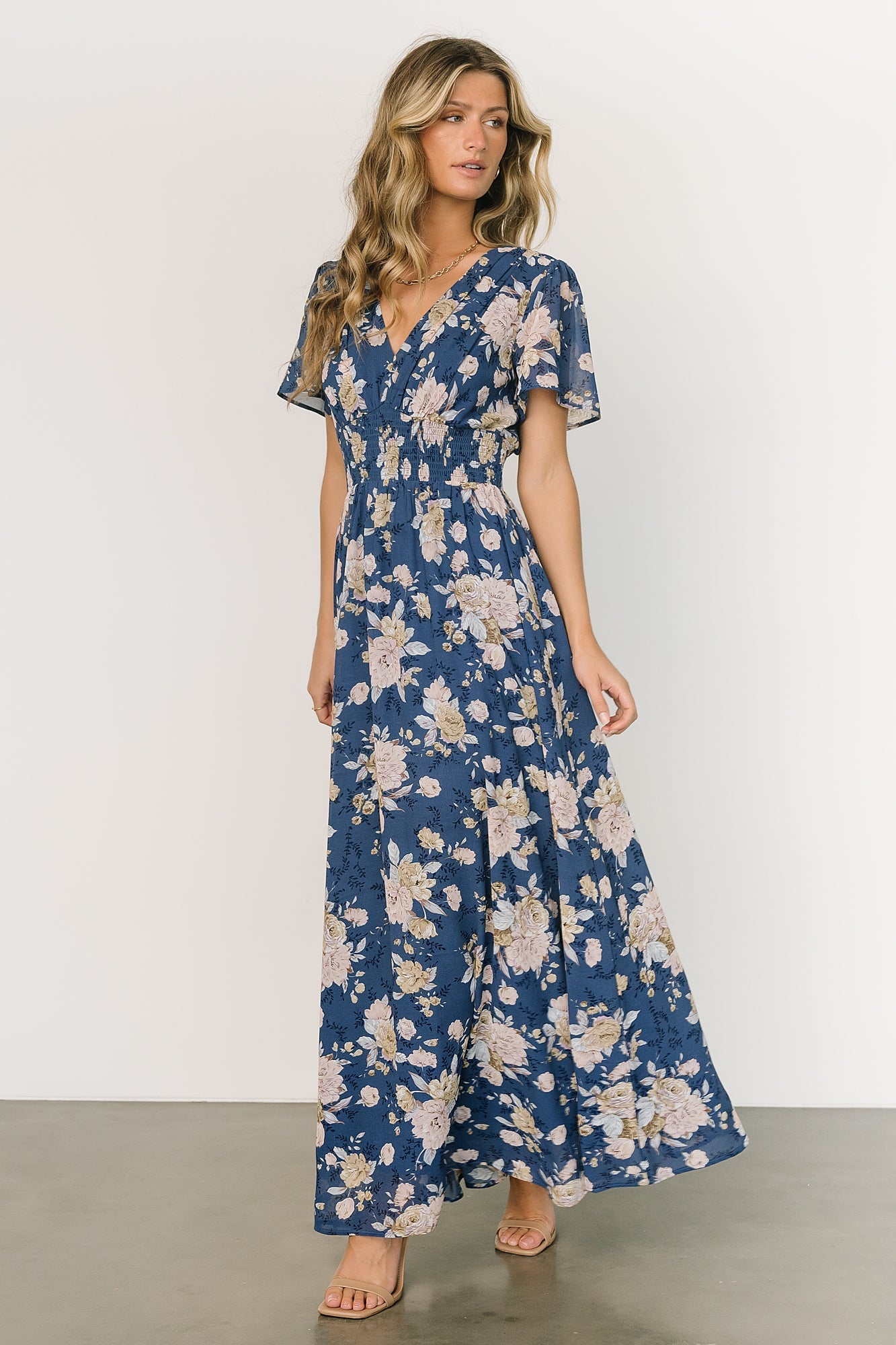 Birdie Maxi Dress | Blue + Blush Floral | Baltic Born