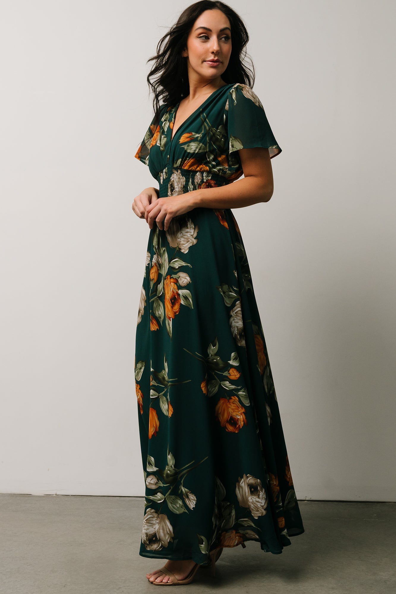 Birdie Maxi Dress | Deep Topaz Floral | Baltic Born