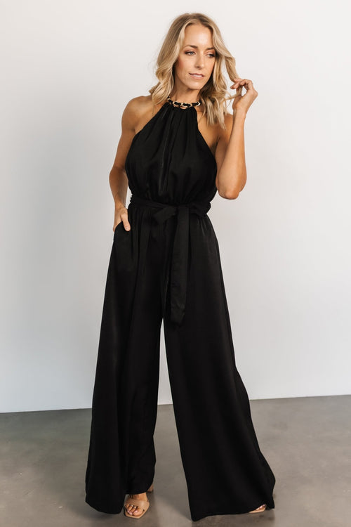 Jaxton Satin Jumpsuit, Hunter Green