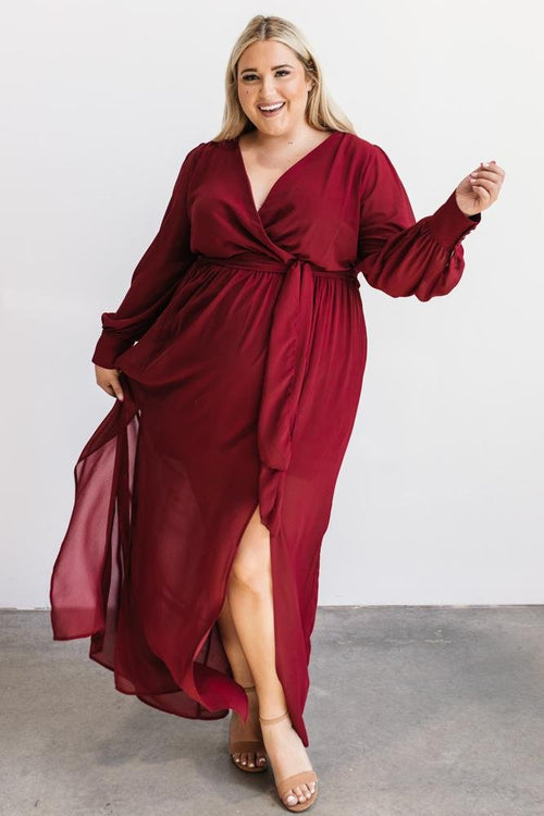 Baltic Born, Dresses, Baltic Born Pippa Ruffle Maxi Dress In Merlot