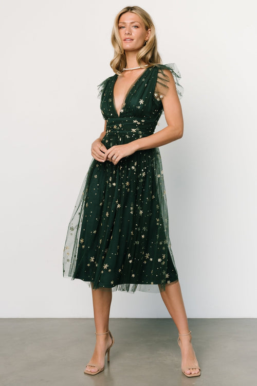 Madi Sequin Midi Dress | Born Baltic Rose Gold 