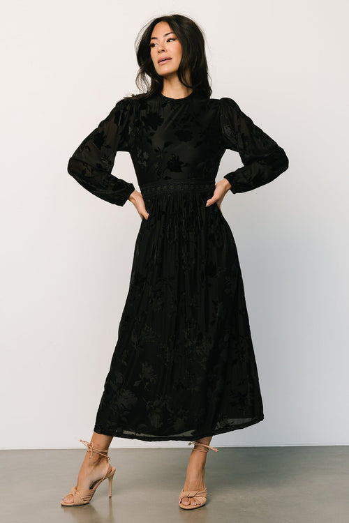 Beckinsale Velvet Wrap Dress | Black | Baltic Born