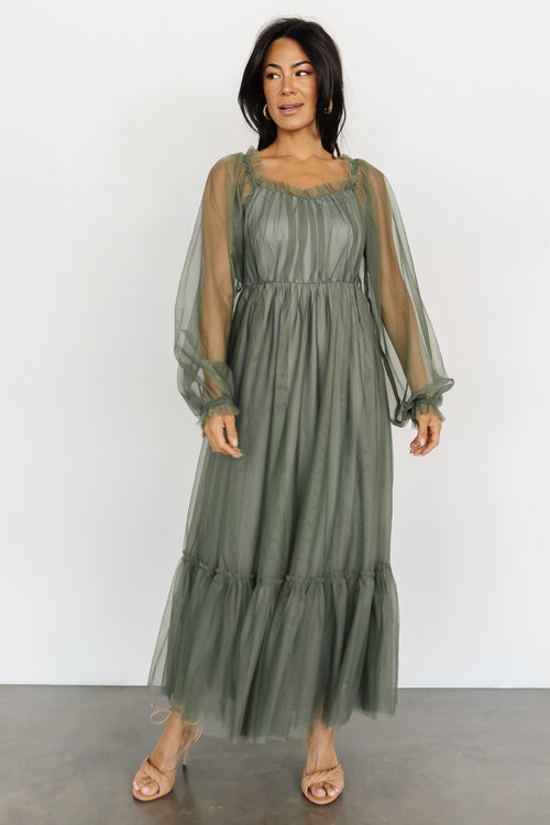 Clothing : Maxi Dresses : 'Soluna' Blush Thigh Split Draped Maxi