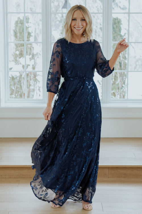 Draped-collar velvet maxi dress, Contemporaine