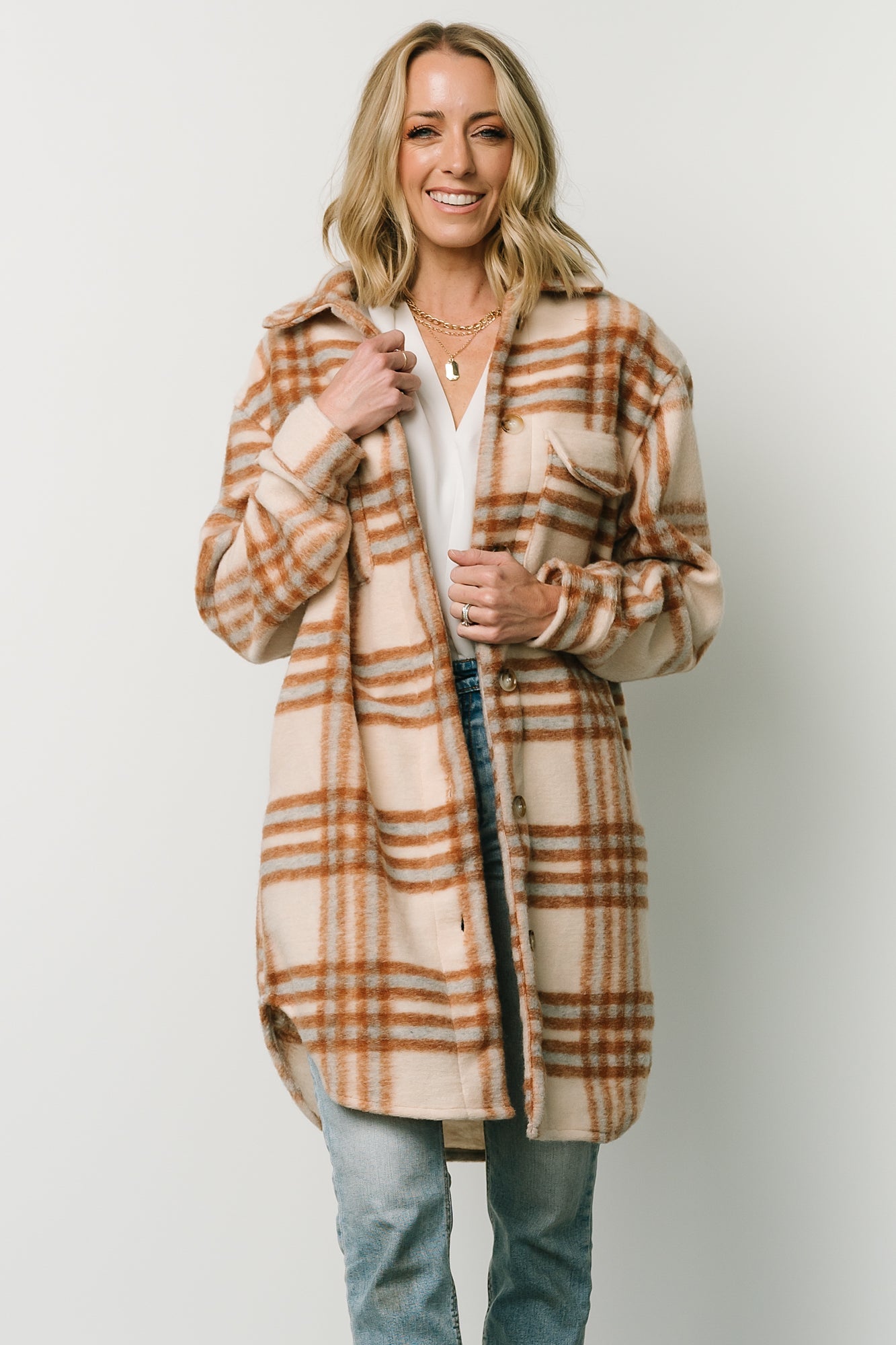 Durango Plaid Shacket | Oatmeal + Mocha