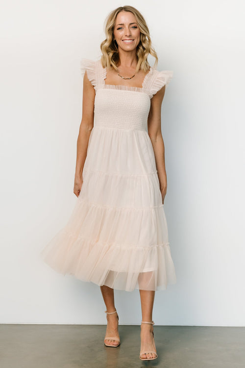 Tivoli Tulle Short Dress, White Multi