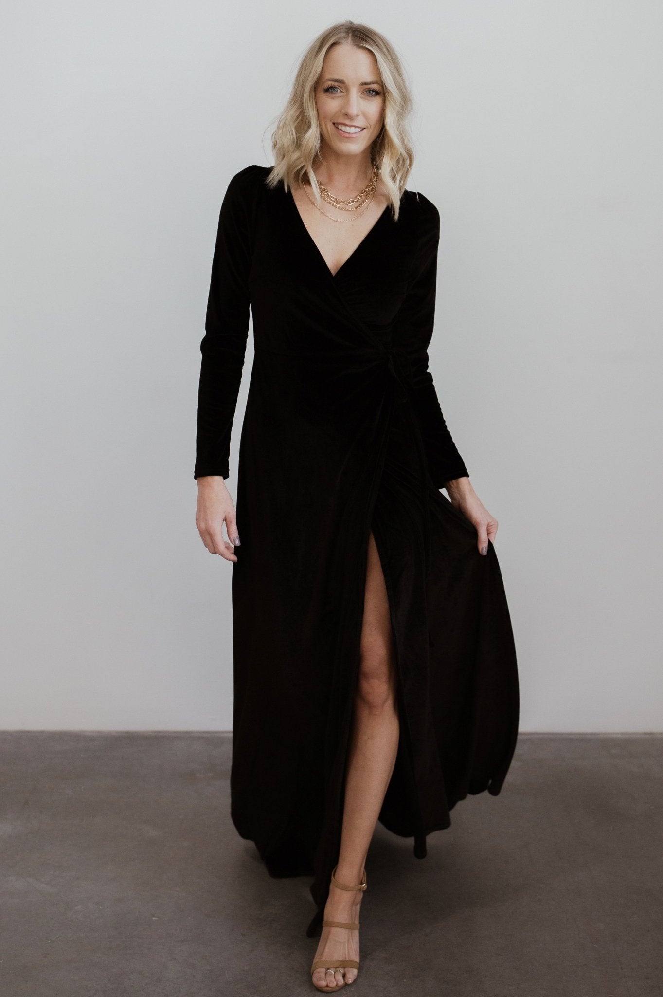 Esmerelda Velvet Wrap Maxi Dress