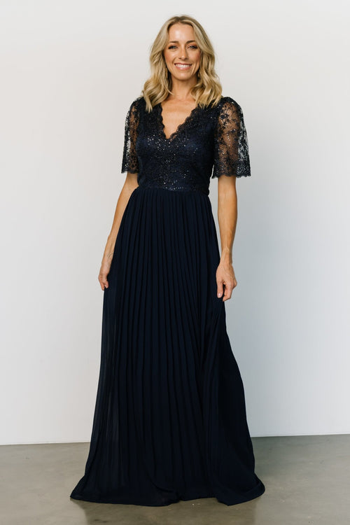 Bianca Lace Maxi Dress, Dusty Blue