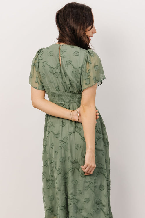 No Limits Green Smocked Midi Dress – Shop the Mint