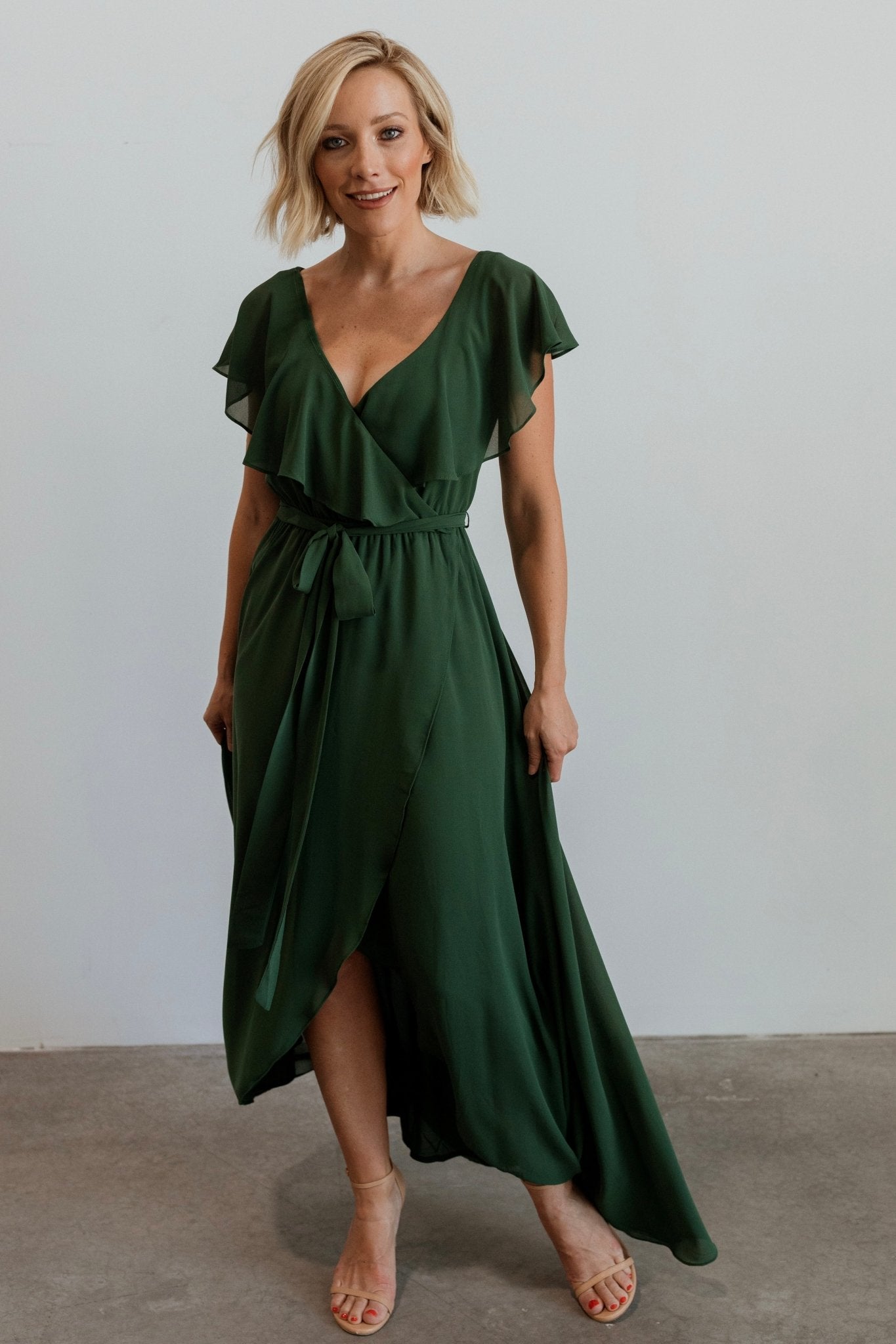 Katya Ruffle Maxi Dress | Evergreen | Baltic Born