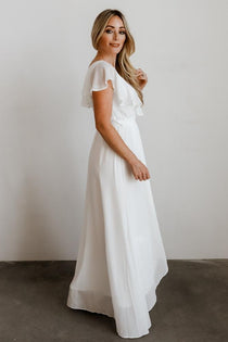 Katya Ruffle Maxi Dress | White | Baltic Born