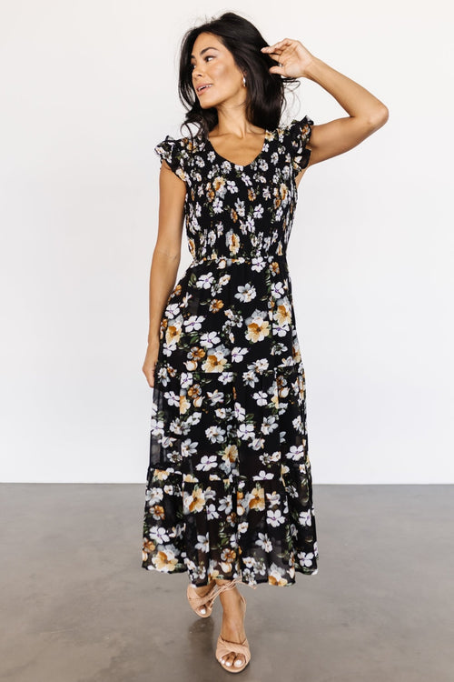 Cadence Midi Dress, Blue Floral