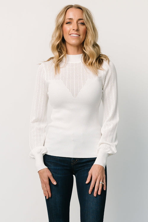 DEDICATED - Sweater Ockelbo Pointelle Knit Off-White