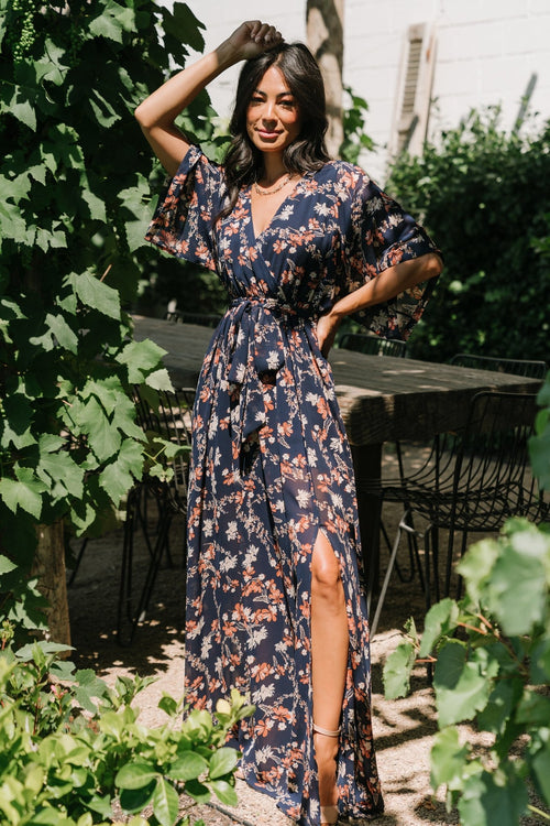 Maxi | Navy Born Floral Dress Baltic | + Madeline Coral